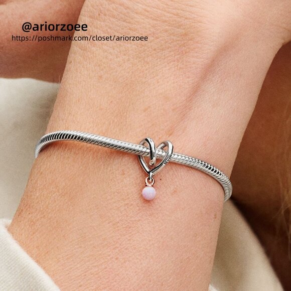 Pandora Two-tone Wrapped Heart Charm - Picture 4 of 5